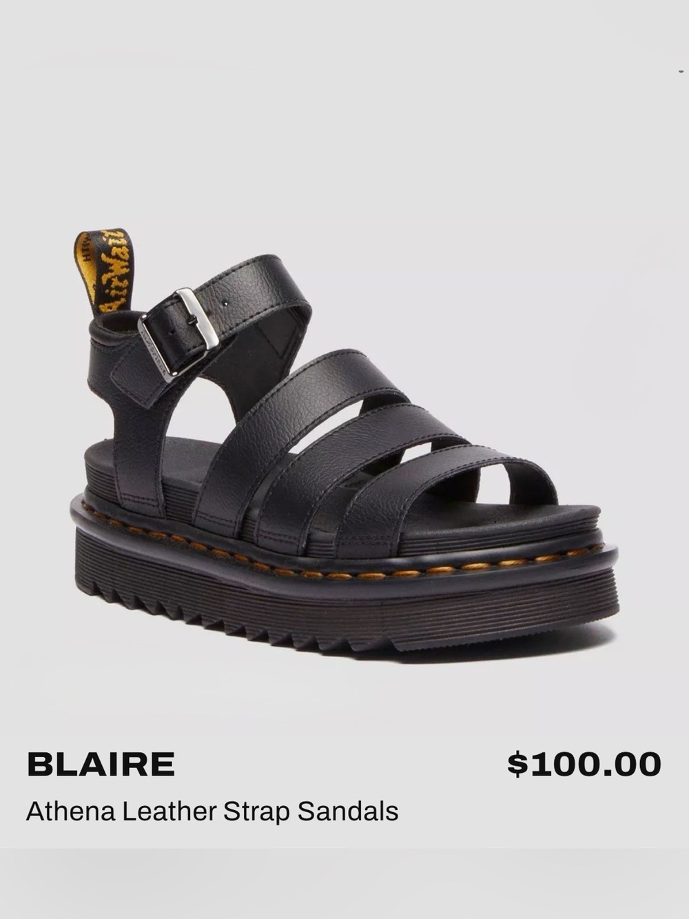 Dr. Martens Air Wair BLAIRE Athena Leather Strap Sandals